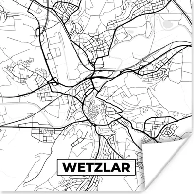 Produktbild von MuchoWow® Poster Karte - Wetzlar - Stadtplan - Karte 100x100 cm - Babyzimmer