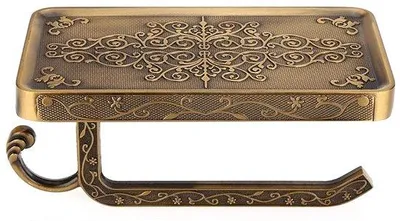 Image de Porte-papier toilette vintage en métal, support pour téléphone, fixation murale (02)