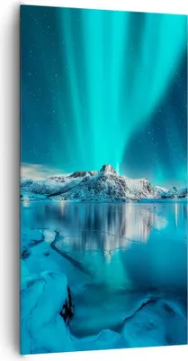 Produktbild von Bild auf Leinwand - Leinwandbild - Einteilig - Morgendämmerung Polar Berge - 65x120cm - Wand Bild - Wanddeko - Wandbilder - Leinwanddruck - Bilder - Wanddekoration - Leinwand bilder - PA65x120-4196