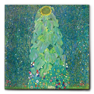 Produktbild von Giallobus - Die Sonnenblume - Gustav Klimt - 70L x 70B cm - Bild - Leinwand mit Standardrahmen