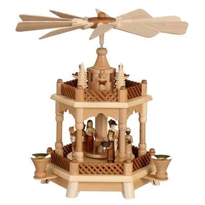 Obrázek produktu pro Pyramidový betlém s anděly přírodní ŠxVxH 32x30x32cm NOVINKA