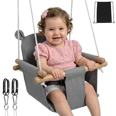 Babyschaukel für drinnen & draußen, mit Sicherheitsgurt, bis 25 kg