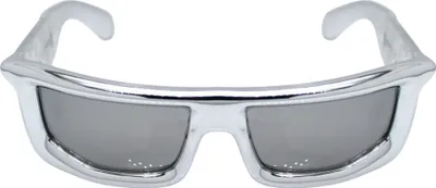 Produktbild von Coole Raverbrille Schnelle Brille Sonnenbrille sportliche Partybrille Silber Verspiegelt Festivalbrille Chrom Silber