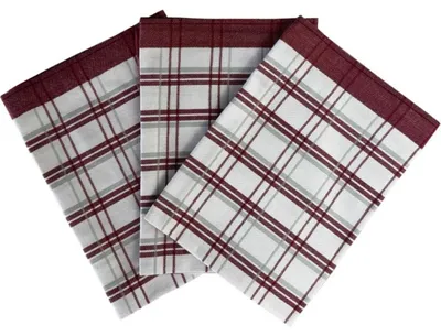 Obrázek produktu pro Kuchyňské utěrky Extra savé Tradiční káro bordó 50x70 cm, 3 ks