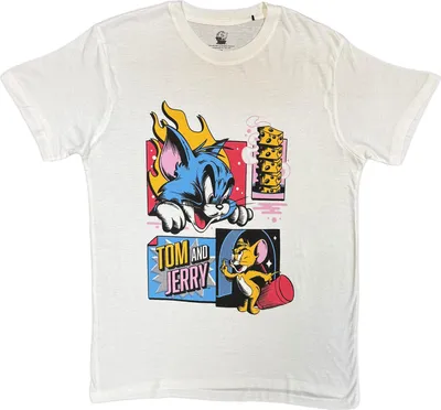 Produktbild von Tom & Jerry - T-Shirt für Herren/Damen Uni RO15137 (M) (Weiß)