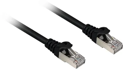 Produktbild von Patchkabel RJ45 Cat.6a SFTP (schwarz, 25 cm, LSOH (Halogenfrei))