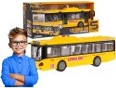 Zdjęcie produktu dla żółty AUTOBUS SZKOLNY + światła dźwięki Model autobusu dla dzieci
