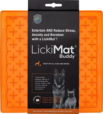Produktbild von LickiMat Buddy Leckmatte für Hunde., Farbe:orange, Größe:small - 20 x 20cm