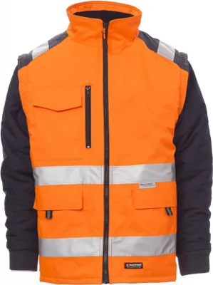 Produktbild von Warnschutz Jacke Zweifarbig "HIWAY" - Payper Fluoorange/Marineblau M