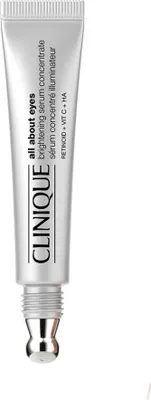 Obrázek produktu pro Clinique All About Eyes Brightening Serum Concentrate, Oční sérum, 10 ml, Ženy, Proti tmavým kruhům, Rozzařující, Hydratující, Tuba, Water Aqua Eau, Dimethicone, Polyethylene, Isododecane, Peg/ppg-18/18 Dimethicone, Butylene...