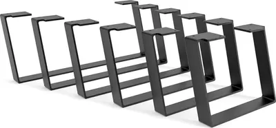 Produktbild von HEVVA - 20 cm hohe Möbelfüße MAILAND - 25 cm Tiefe, Schwarz, 2er Set