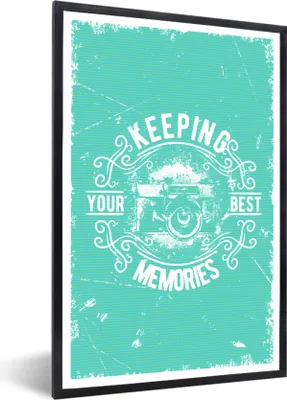 Produktbild von MuchoWow® MuchoWow® Gerahmtes Poster Jahrgang - Kamera - Text 60x90 cm - Poster mit zchwarzem Bilderrahmen - Kunst