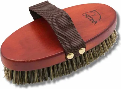 Produktbild von AMKA Deluxe Pferdebürste Kardätsche Natur-Holzrücken