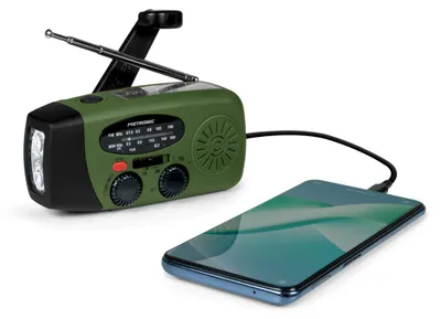 Obrázok produktu pre Metronic Dynamo, FM rádio, solárne napájanie, prenosné, 2000 mAh, s tlačidlom SOS, LED osvetlenie