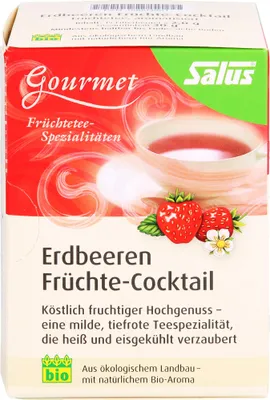 Produktbild von Salus Gourmet Tee Erdbeeren Früchtecocktail, 15 St. Filterbeutel
