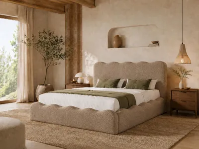 Produktbild von Emlar Polsterbett Bora 160x200 cm - Bett mit Bettkasten & Lattenrost - Bouclé-Stoff - Doppelbett mit Stauraum Braun (Quelle 25)