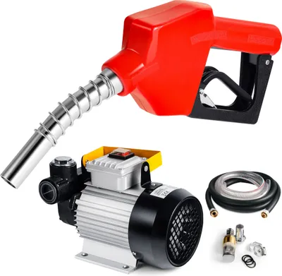 Produktbild von Wiltec pompa do oleju opałowego i napędowego 230V/550W 60l/min samozasysająca pompa z automatycznym pistoletem, pompa paliwowa, pompa ssąca