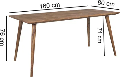 Immagine prodotto di Tavolo da pranzo REPA 160 x 80 x 76 cm Sheesham rustico