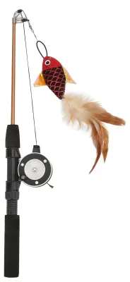 Katzenangel mit Fisch-Spielzeug, langlebig, verstellbar, 100 cm