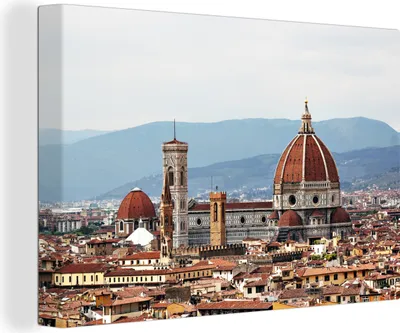 Produktbild von OneMillionCanvasses® - Leinwandbilder - 140x90 cm, Italien - Architektur - Florenz, Wandbilder Kunstdruck Wanddekoration