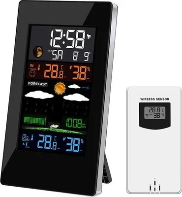 Produktbild von Wetterstation – mit Sonde – für Innen- und Außenbereich – Thermometer, Hygrometer, Barometer