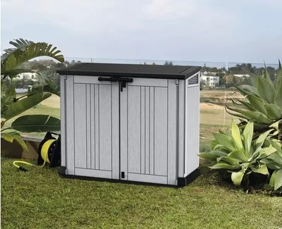 Produktbild von Garten-Gerätebox, Mülltonnenbox Keter Store-it-out Prime Kunststoff inkl. Gasdruckfedern 132 x 71,5 x 113,5 cm grau-antr