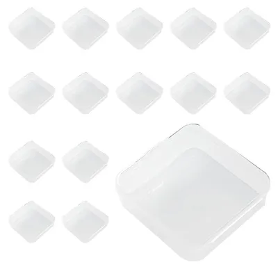 Produktbild von 15-teilige transparente Aufbewahrungsbox aus Kunststoff mit Deckel, für kleine Perlen, Pillen, Schmuck, Schrauben, Sortierbox, Bastelmaterialien (6,4