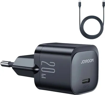 Produktbild von Joyroom Jr-Tcf02 Usb-C Pd 20W Ladegert + Usb-C Kabel - Schwarz