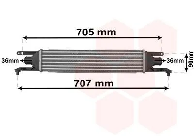 Produktbild von VAN WEZEL 17004319 Ladeluftkühler LLK für FIAT GRANDE PUNTO (199) Turbo Intercooler