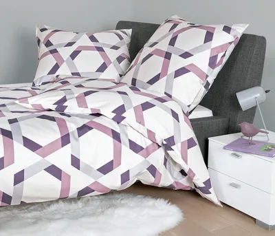 Produktbild von Janine Mako-Satin Bettwäsche J.D. 87072 lilac 200x200 cm + 2x 80x80 cm