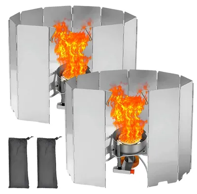Produktbild von Set von 2 Faltbaren Windschutz für Campingkocher