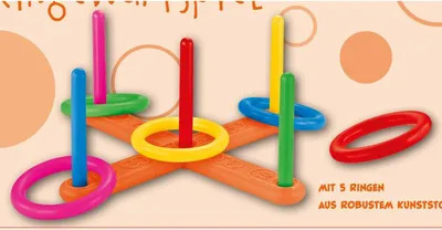 Produktbild von 8x Ringe werfen 11tlg Kunststoff Spielzeug Spiele Garten Kind Geschenk Spaß Set
