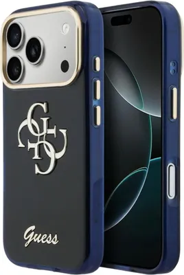 Produktbild von Handyhülle für iPhone 17 Pro Max, Guess IML Logo, Blau mit Big Logo Guess