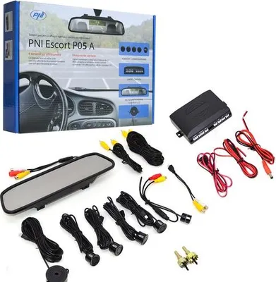Immagine prodotto di Pni Escort P05-a Display a specchio con telecamera posteriore + 4 ricevitori a ultrasuoni Nero Nero Taglia Unica
