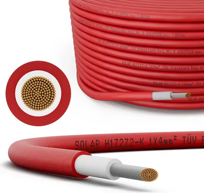 Produktbild von 5m Solarkabel 4mm2 kabeltec PV Kabel für Solaranlagen Solarkabel H1Z2Z2-K rot