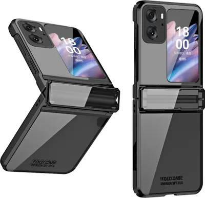 Image de Etui pour Oppo Find N2 Flip Etui transparent avec charnière de protection noir