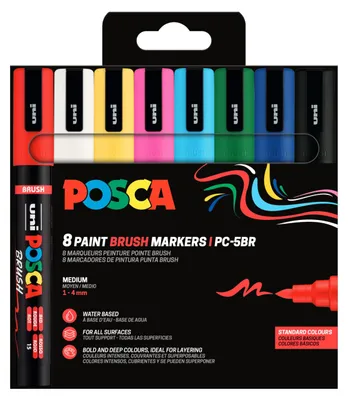 Immagine prodotto di Posca 184058 POSCA Marker UNI  PC-5BR 8er Set Grundf.