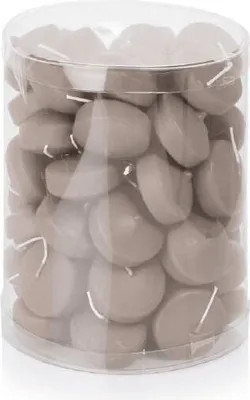 Produktbild von Schwimmkerzen Silbergrau Ø 48 mm, Brenndauer 5 Stunden, Inhalt 50 Stück