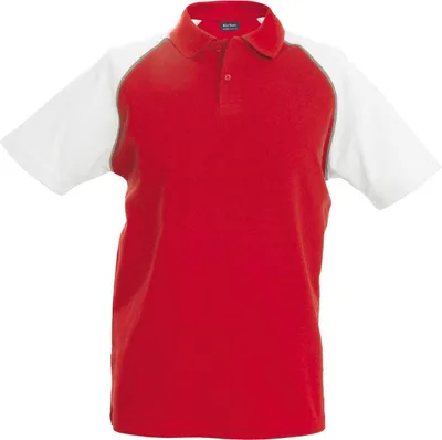 Produktbild von Kariban Herren Polo-Shirt Poloshirt Basic Kontrast Kragen Kurzarm Polohemd, Größe:S, Farbe:Red/White