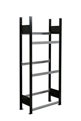 Produktbild von SCHULTE Regalwelt Getränkekistenregal für bis zu 6 Kisten, 180x81x30 cm (HxBxT), Traglast pro Ebene 60 kg, schwarz-Silber