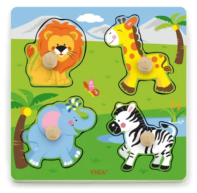 Produktbild von Viga Toys - Steckpuzzle - Wildtiere