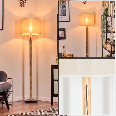 Produktbild von Schiavonea Stehlampe aus Holz/Metall und Schirm aus Stoff