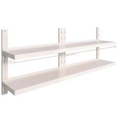 Obrázek produktu pro vidaXL Plovoucí police se 2 policemi 2 ks. Nerezová ocel 200x30 cm