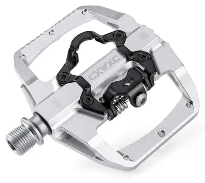 Image de Pédales de vélo avec 3 roulements, en alliage d'aluminium, de 9/16 de pouce, antidérapantes, avec une large plateforme, de couleur argentée