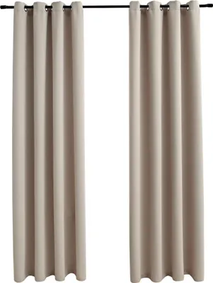 Immagine prodotto di vidaXL Tende oscuranti con occhielli in metallo 2 pz. Beige 140x175 cm