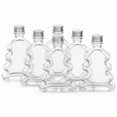 Produktbild von 6x Tannenbaumflasche 200ml leere Flasche zum Befüllen Likörflasche