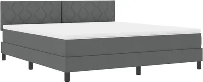 Immagine prodotto di vidaXL Letto a molle con materasso grigio scuro 180 x 200 cm in tessuto