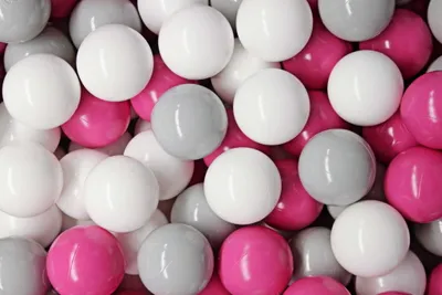 Produktbild von MeowBaby Kunststoffbällen für Bällebad 7cm, Baby Plastikbälle Spielbälle, 50 stück: Grau/Weiß/Dunkelrosa