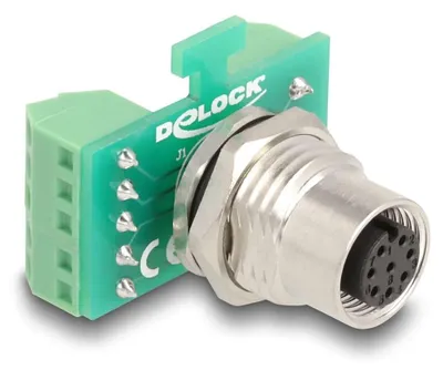 Immagine prodotto di Delock - Netzwerkadapter - 8-polig M12 (W) zu 9-poliger Anschlussblock - A-kodiert (60663)