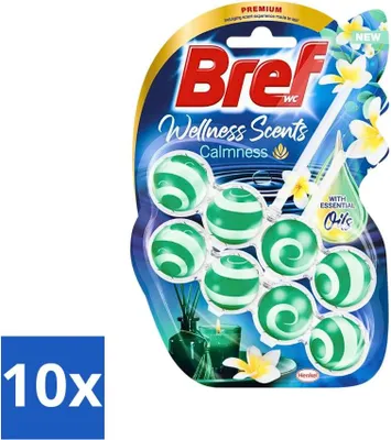 Obrázek produktu pro Bref Wellness Scents Calmness – osvěžovač do toalety – svěží vůně – 2 kusy – výhodná sada – 10 kusů